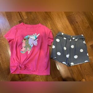 Sparkly Unicorn Kids Set - Pink and Gray